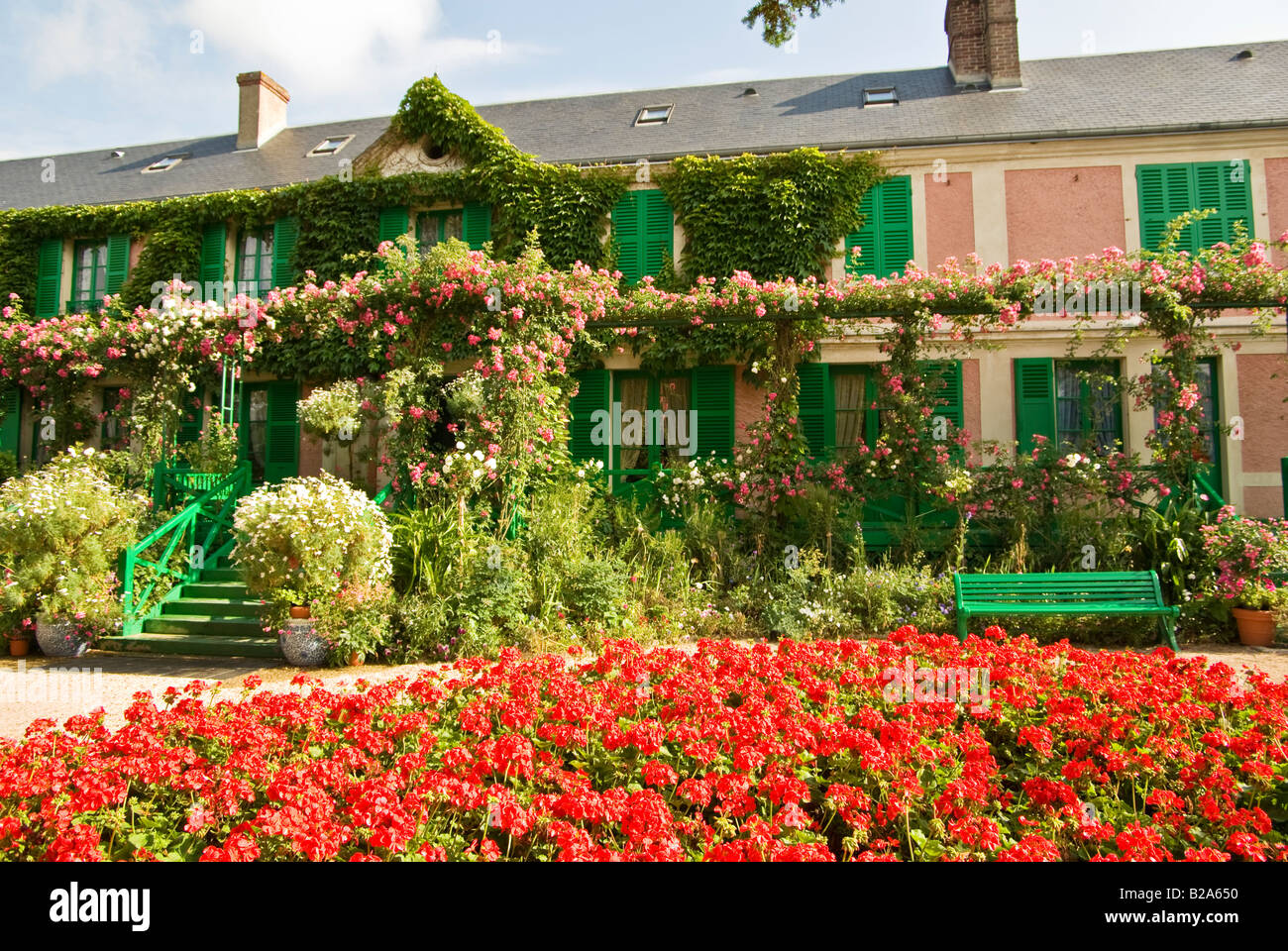Berühmten impressionistischen Künstlers Monets historisches Haus in Giverny Normandie Frankreich EU Stockfoto