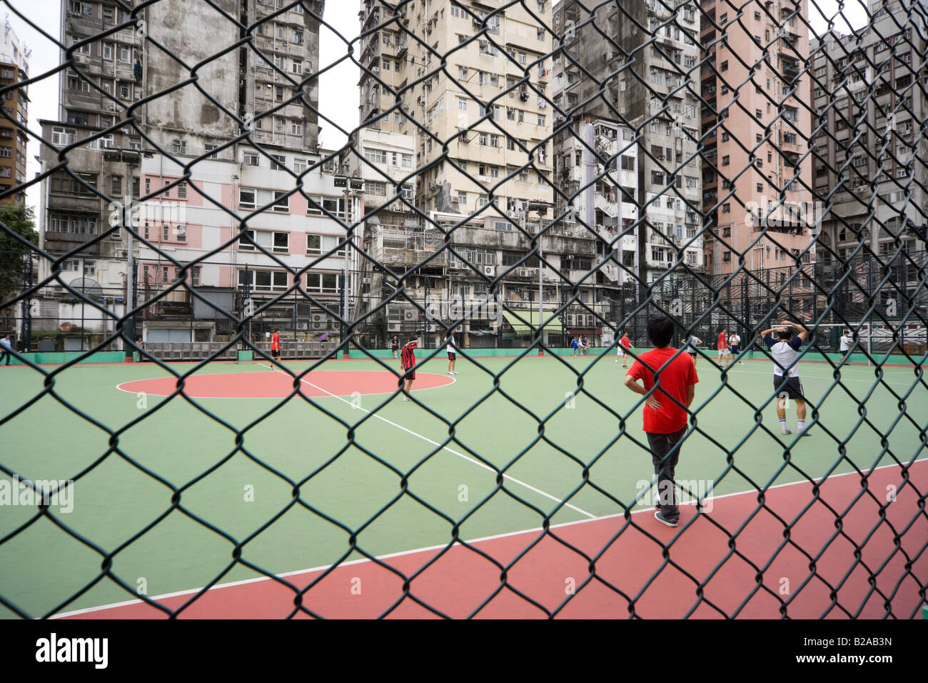 Fussballplatz in King George V Memorial Park, Canton Road, Jordan, Kowloon, Hong Kong China Stockfoto