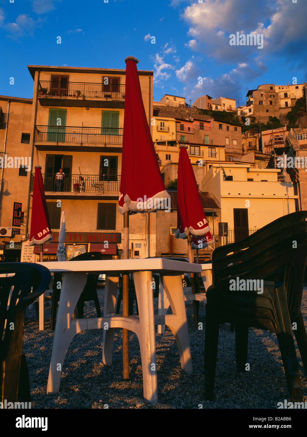 Der kalabrischen Küste Stadt Scilla Italien Stockfoto
