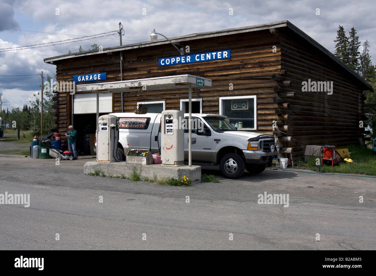 Am alten Patrol Station in Copper Center, Alaska. Stockfoto
