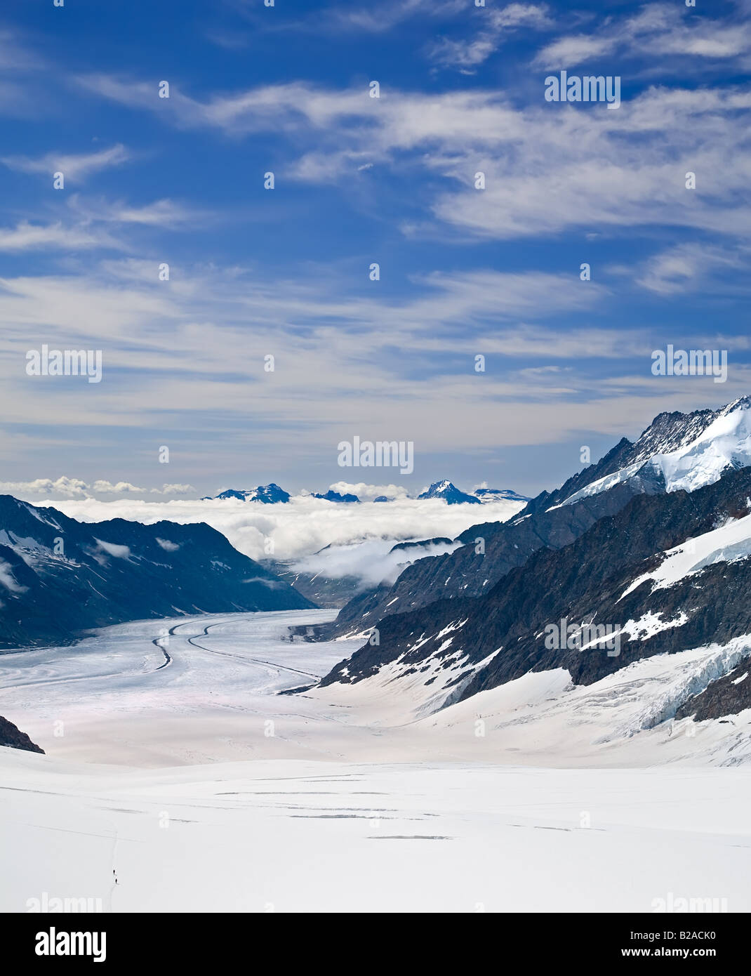 Aletsch Gletscher, Schweiz Stockfoto