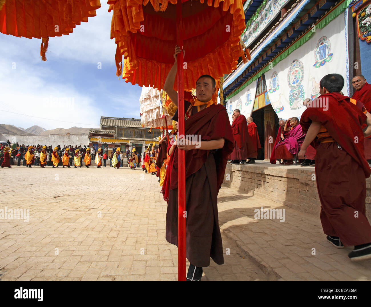 Tibetisch-buddhistische Festival, Tongren, Provinz Sichuan, China Stockfoto