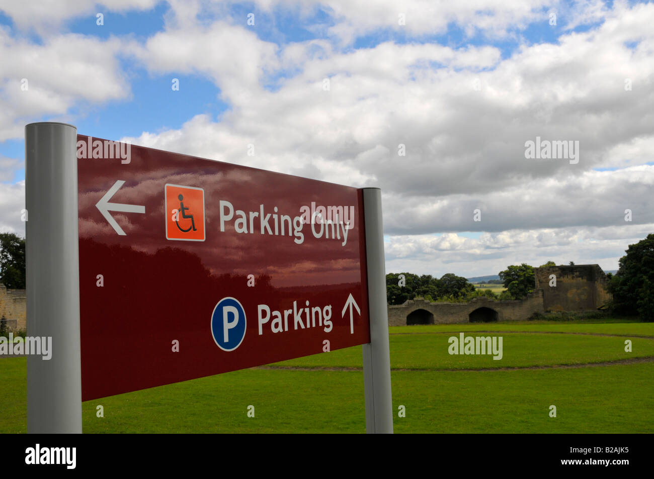 Parkplatz Schild am Ushaw College durham Stockfoto