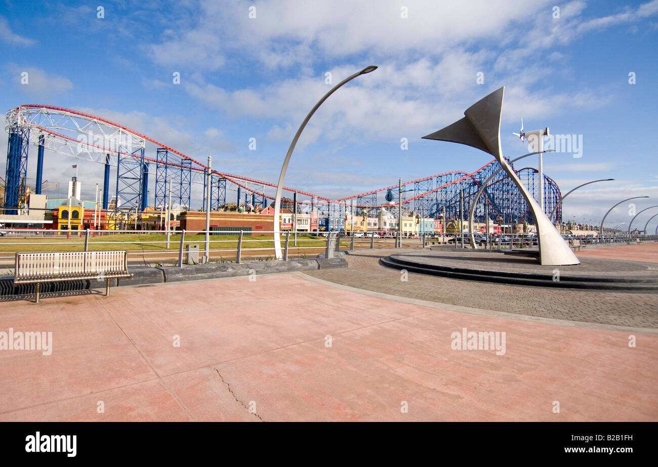 Der Big Dipper und Pleasure Beach Blackpool South Pier, Lancashire, UK Stockfoto