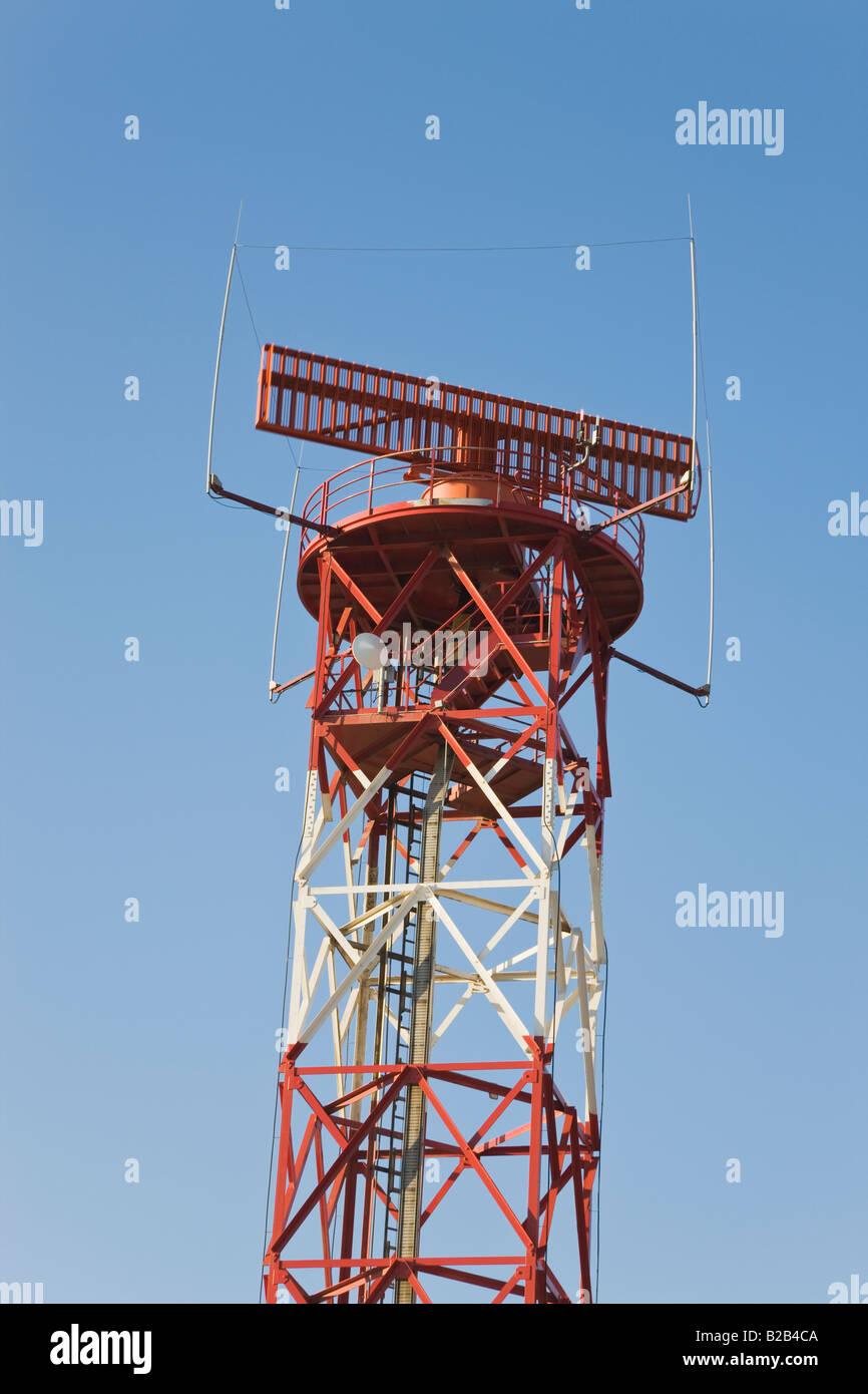 Radarturm am Flughafen von Malaga Spanien Stockfoto