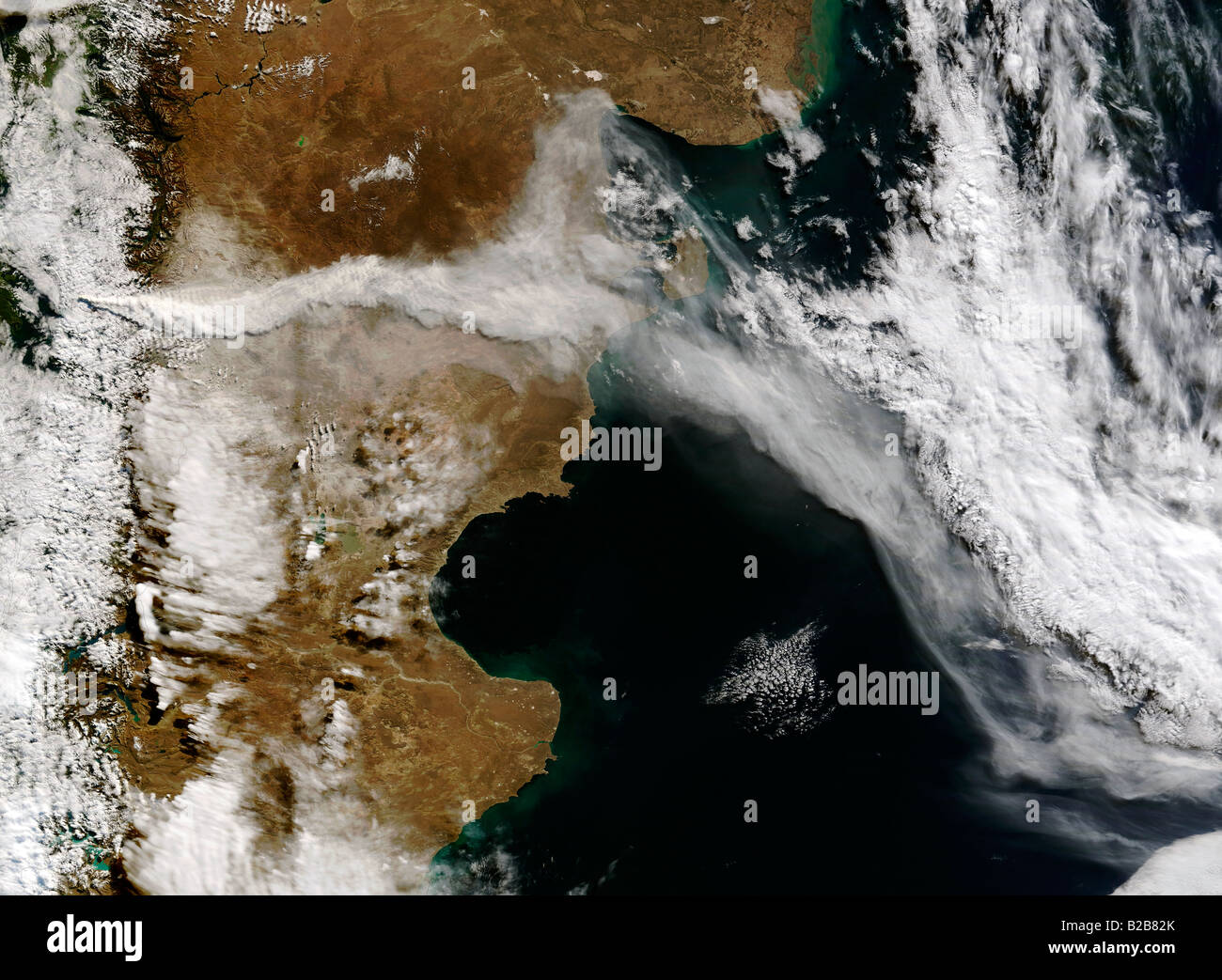 5. Mai 2008 - plume Asche vom Ausbruch des Vulkans Chaiten, Chile am 14:25 UTC. Stockfoto