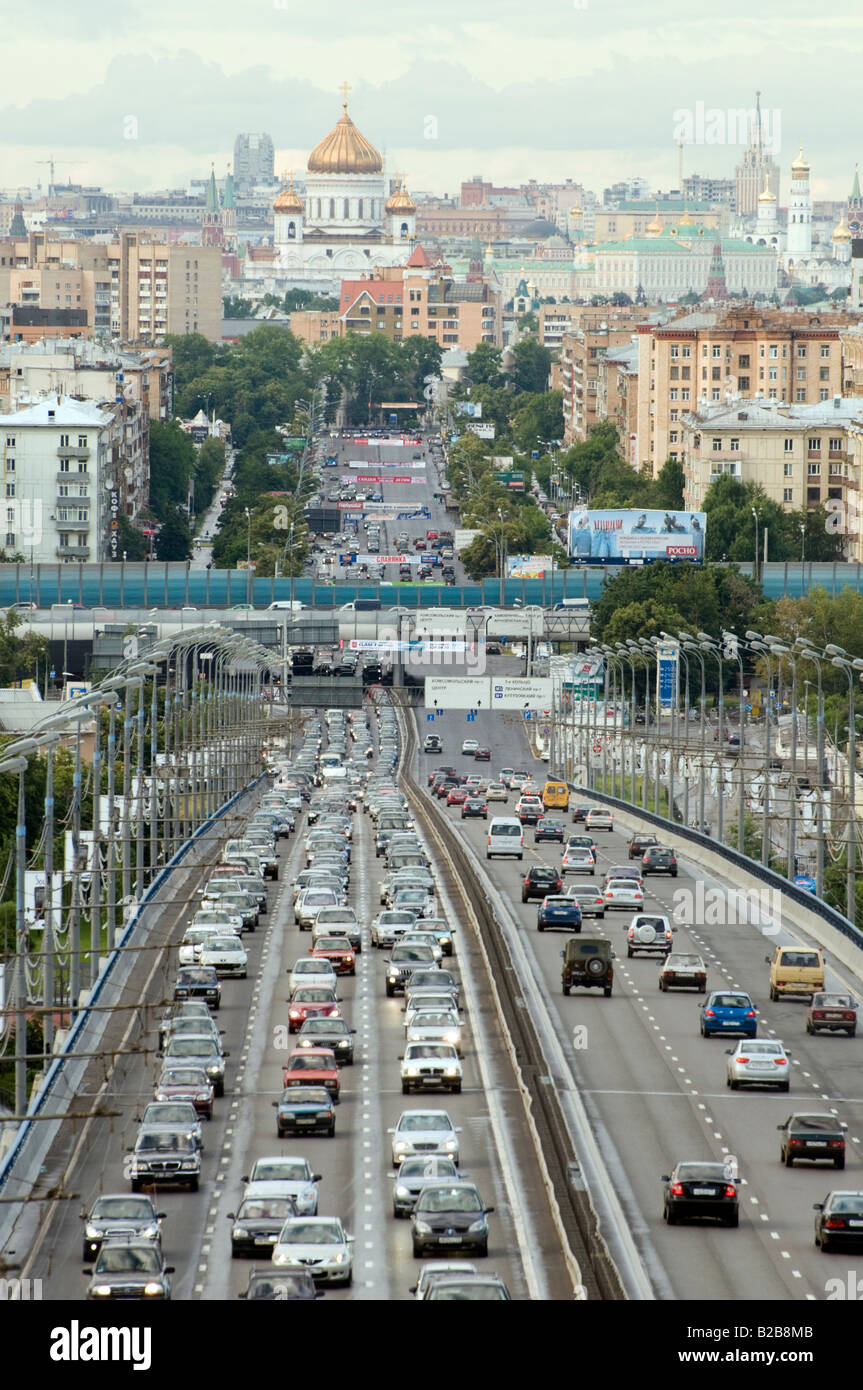 Straßenverkehr Moskau Russland Stockfoto