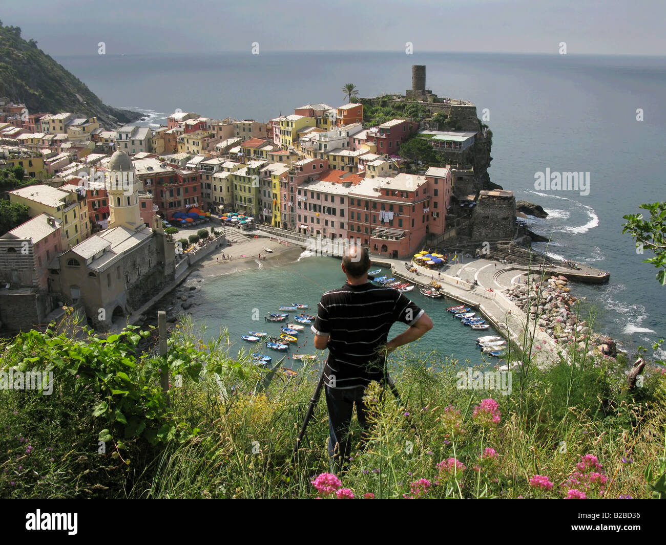 Ein Bild von Vernazza, Cinque Terre, Italien. Stockfoto