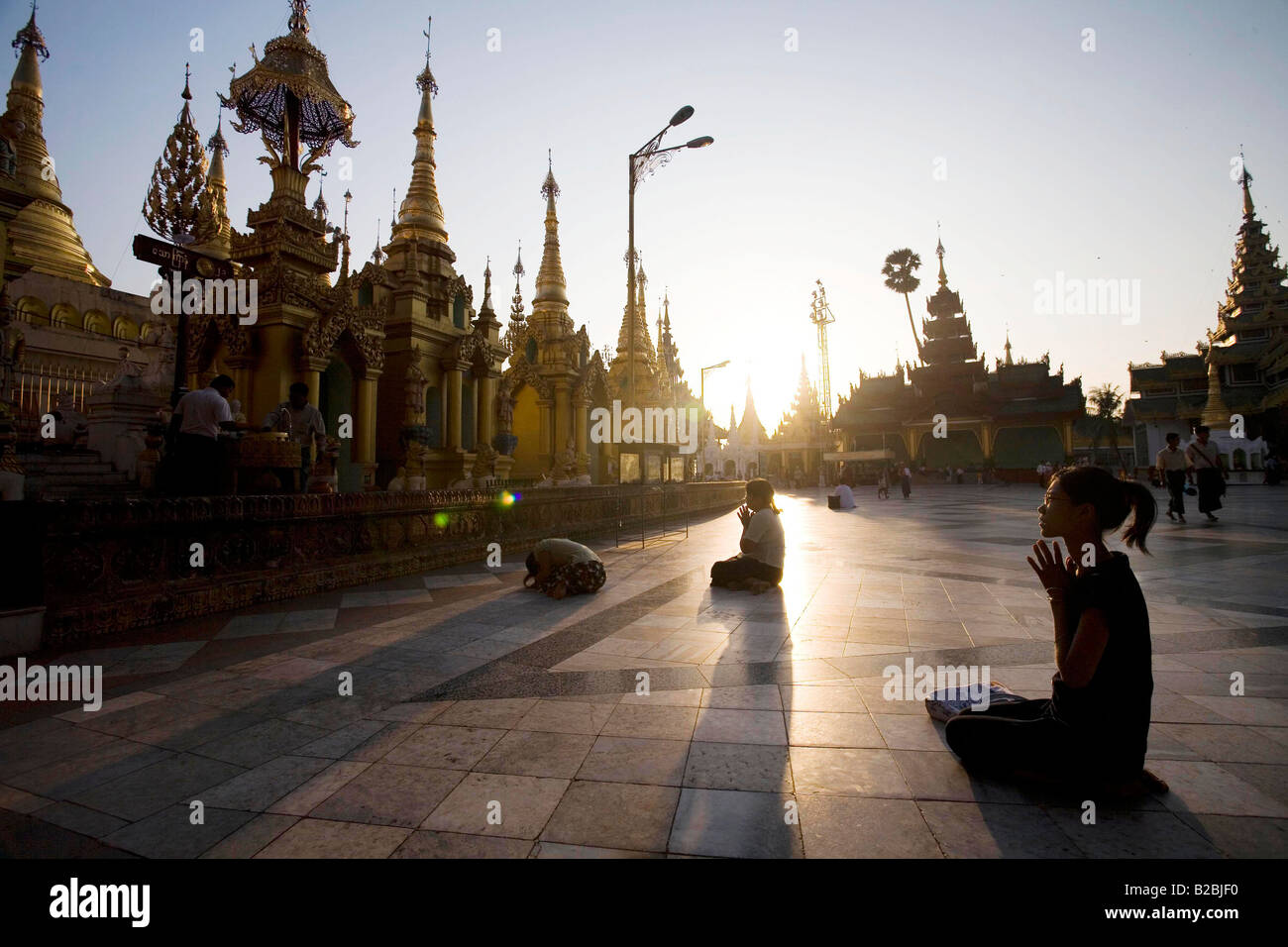 Shwedagon Paya die ehrwürdigsten alle Payas Yangon Myanmar Stockfoto