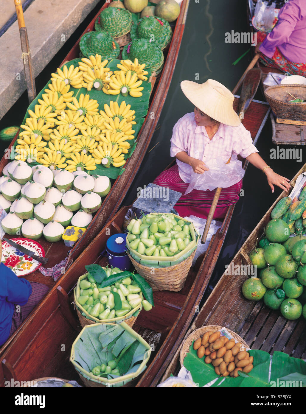 Schwimmende Markt Nr Bangkok Thailand Stockfoto