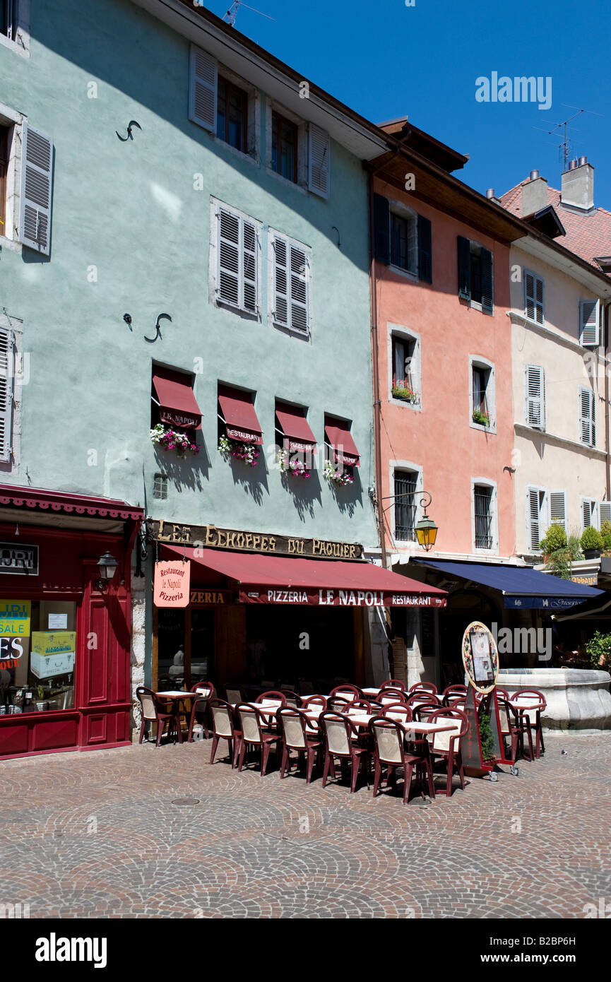 Bürgersteig Restaurant, Annecy, haute Savoie, Frankreich Stockfoto