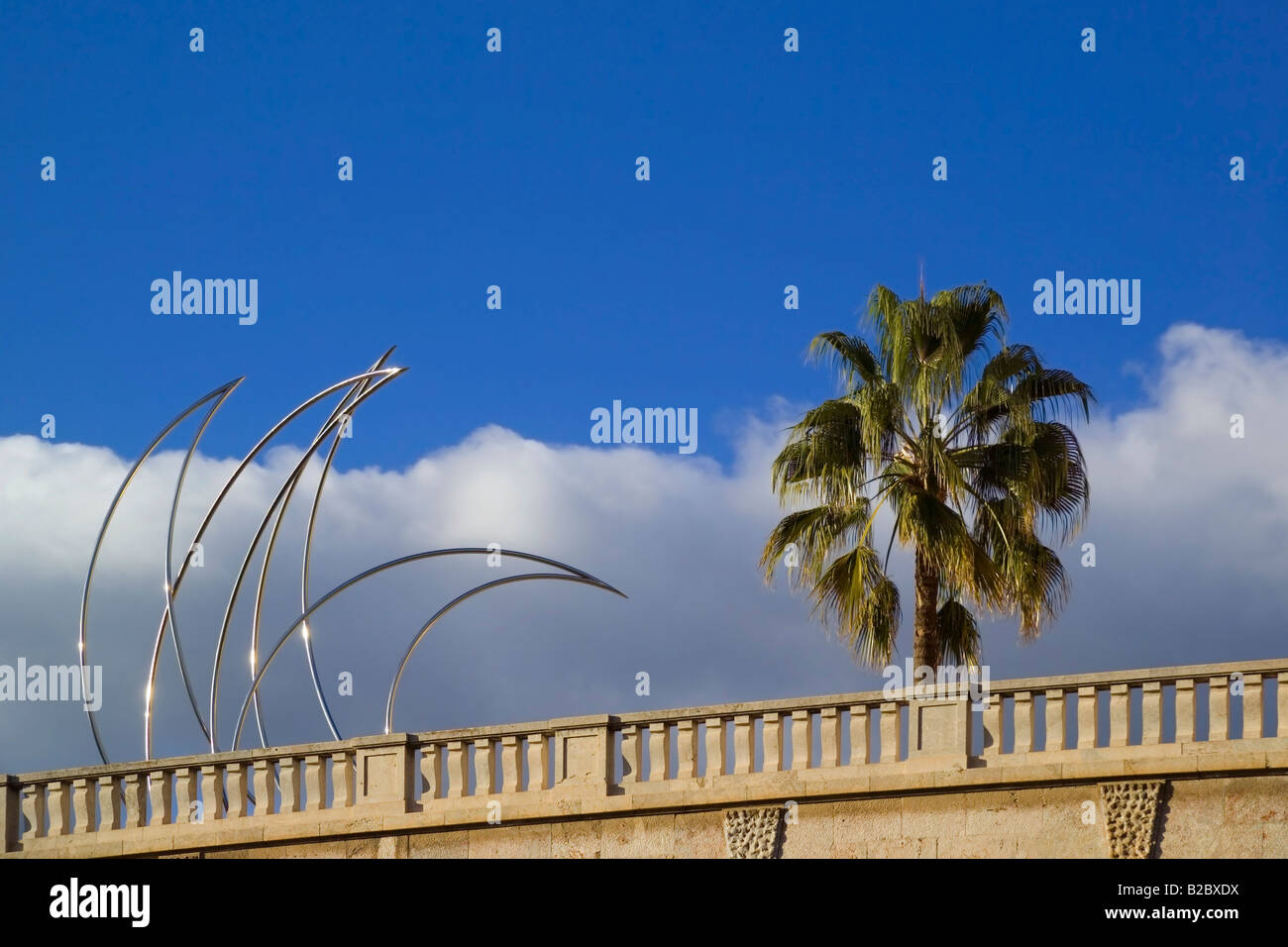 Palma de Mallorca, Skulptur, auf der Terrasse des Palacio Juan March Stockfoto