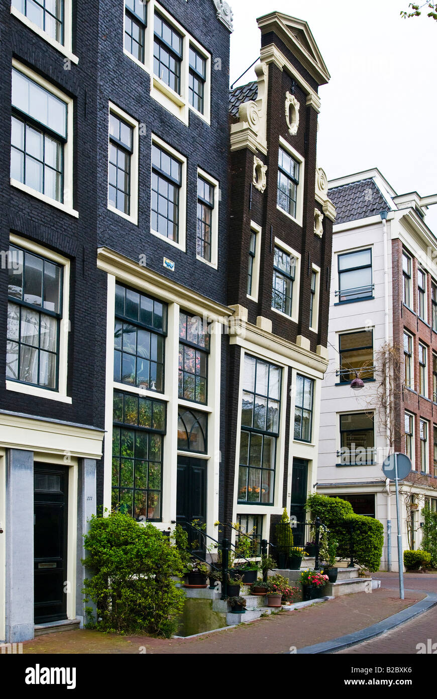 Gracht Häuser, Amsterdam, Niederlande, Europa Stockfoto
