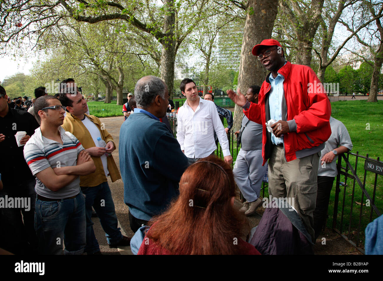 Speakers' Corner im Hyde Park, London, England, Großbritannien, Europa Stockfoto