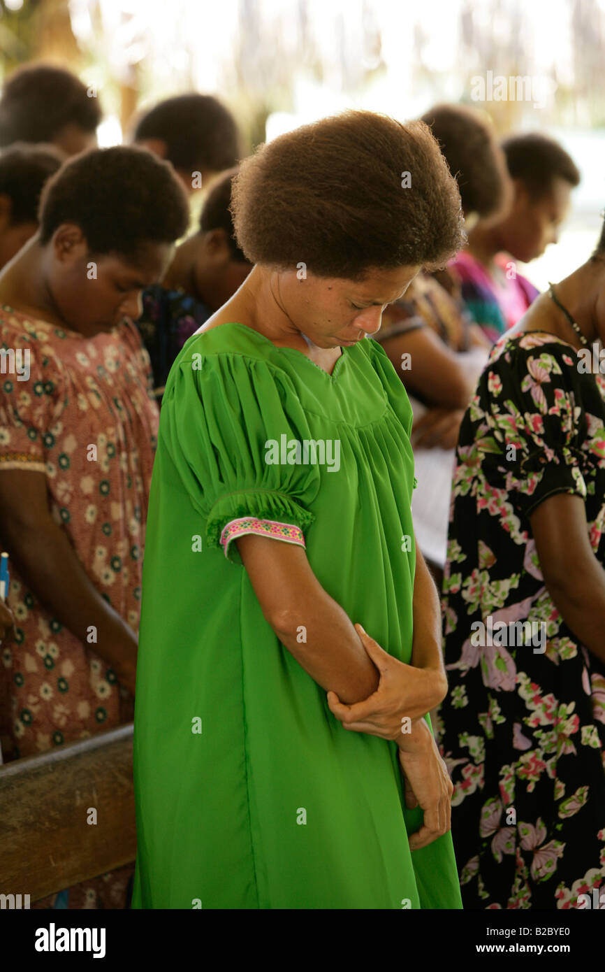 Frauen, während eines Gottesdienstes, Madang, Papua-Neu-Guinea, Melanesien Stockfoto