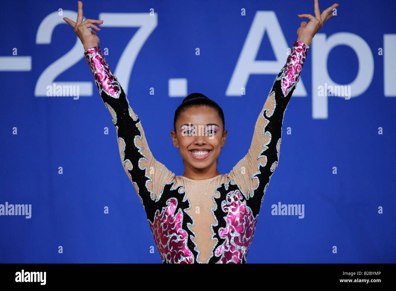 Marcela Lopez, Brasilien, Weltmeisterin Dameneinzel, 10. Aerobe Gymnastik World Championship, Ulm, Baden-Württemberg Stockfoto