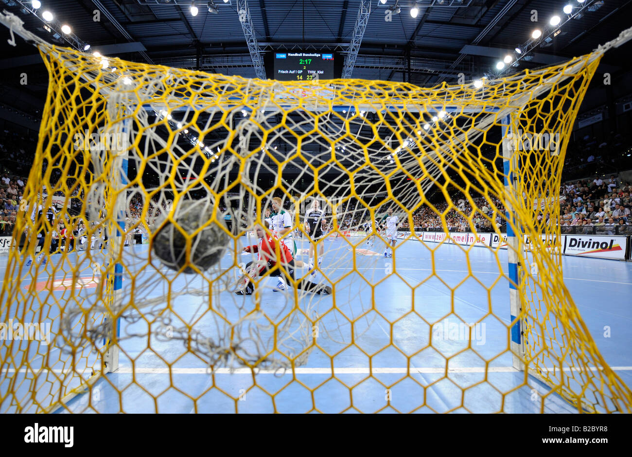 Handball, Torwart, Matthias Andersson, THW Kiel, in der Porsche-Arena, Stuttgart, Baden-Württemberg, Deutschland, Europa Stockfoto