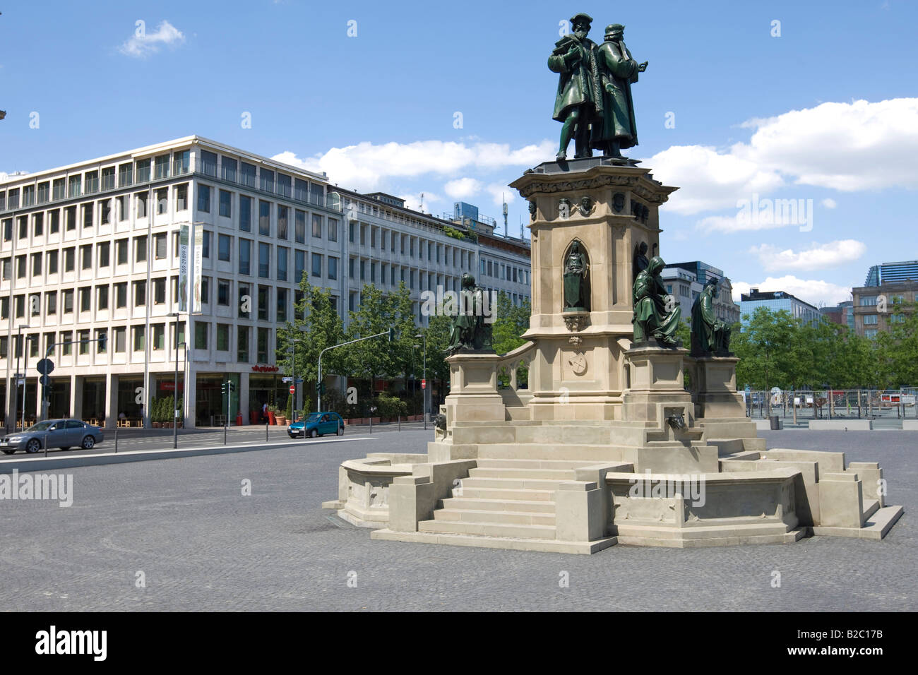 Gutenberg-Denkmal in Rossmarkt, Frankfurt am Main, Hessen, Deutschland, Europa Stockfoto