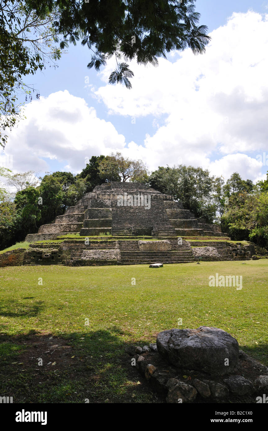 Jaguar-Tempel N10-9, archäologische Stätte Lamanai, Belize, Mittelamerika Stockfoto