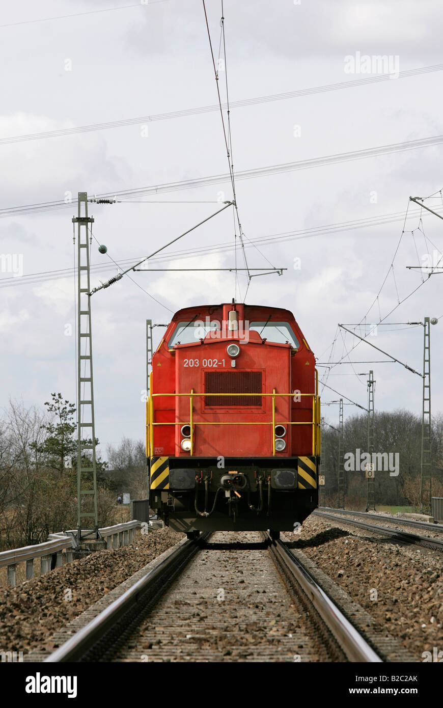Rangier-Lok, Modell 203 auf Schienen Stockfoto