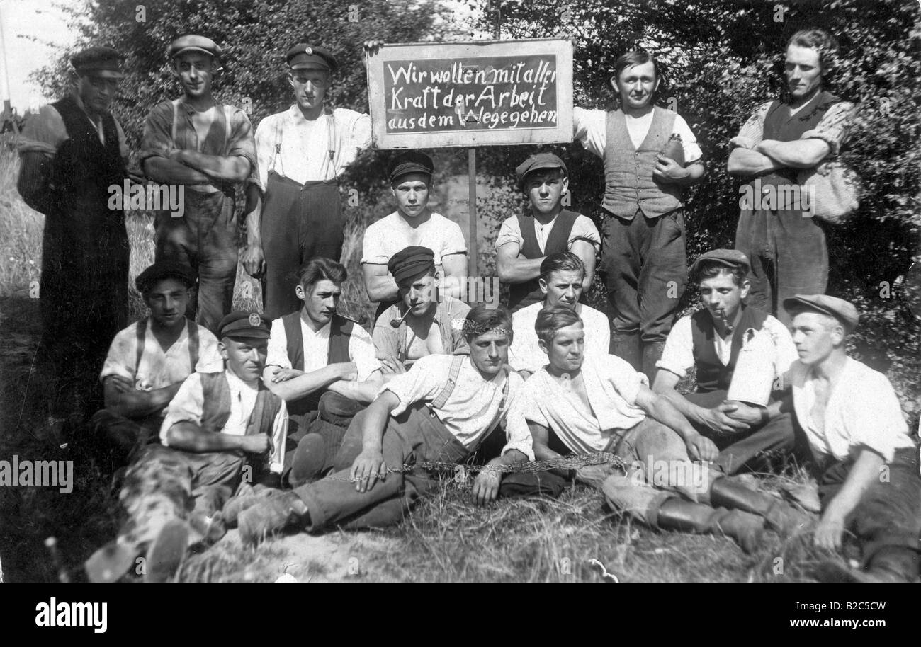 Anti-Arbeit, historische Fotos, ca. 1920 Stockfoto