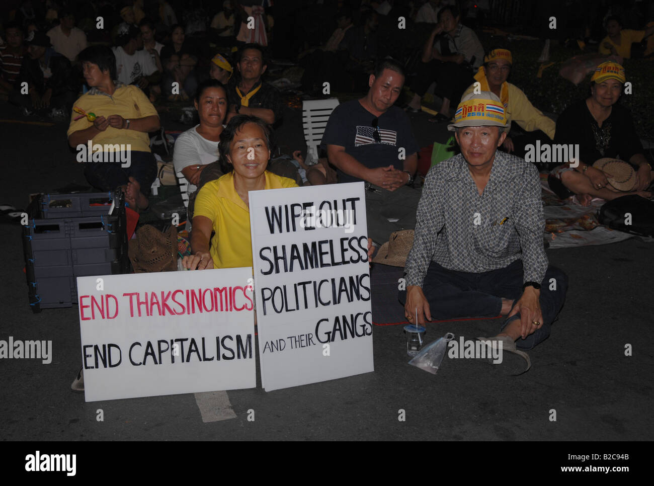 Unterstützer der Anti-Regierungs-Volksallianz für Demokratie März, Bangkok, thailand Stockfoto
