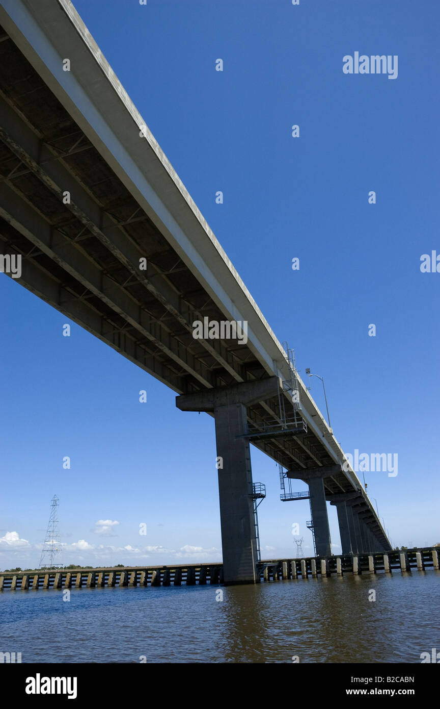 John Gorrie Memorial Bridge über East Bay und der Mündung des Flusses Apalachicola in Apalachicola, Florida Stockfoto