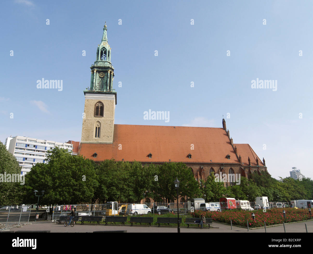 Berlin, Alexander Platz, Kirche Marienkirche Stockfoto