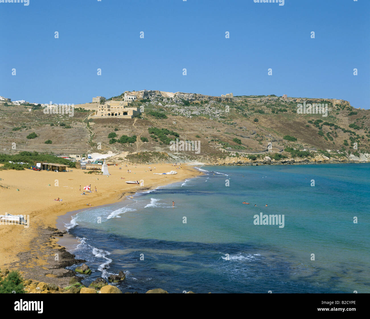 Blick auf Bucht und Strand Malta, Gozo Stockfoto