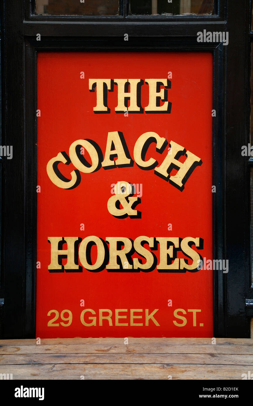 Coach und Pferde Pub auf Romilly Street, Soho, London Stockfoto