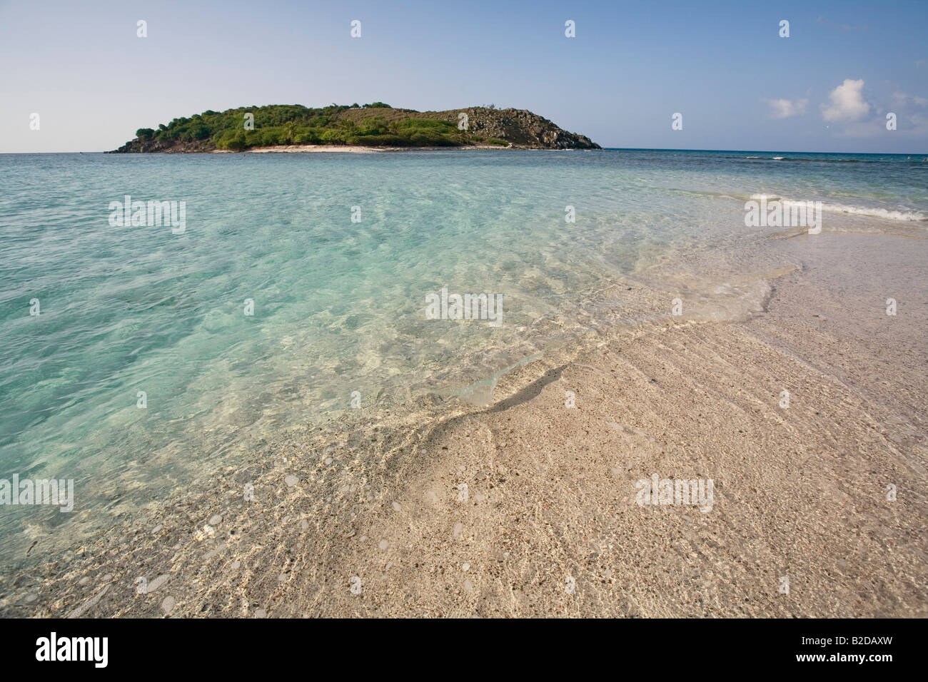 Green Island gesehen von Sandy Spit British Virgin Islands Stockfoto