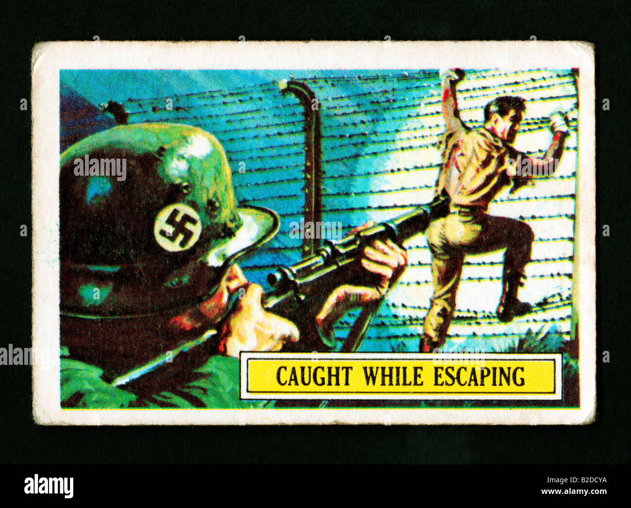 2. Weltkrieg Schlacht Karten produziert im Jahr 1965 von A & BC des Künstlers Norman Saunders und verschenkt in Kaugummi-Pakete Stockfoto