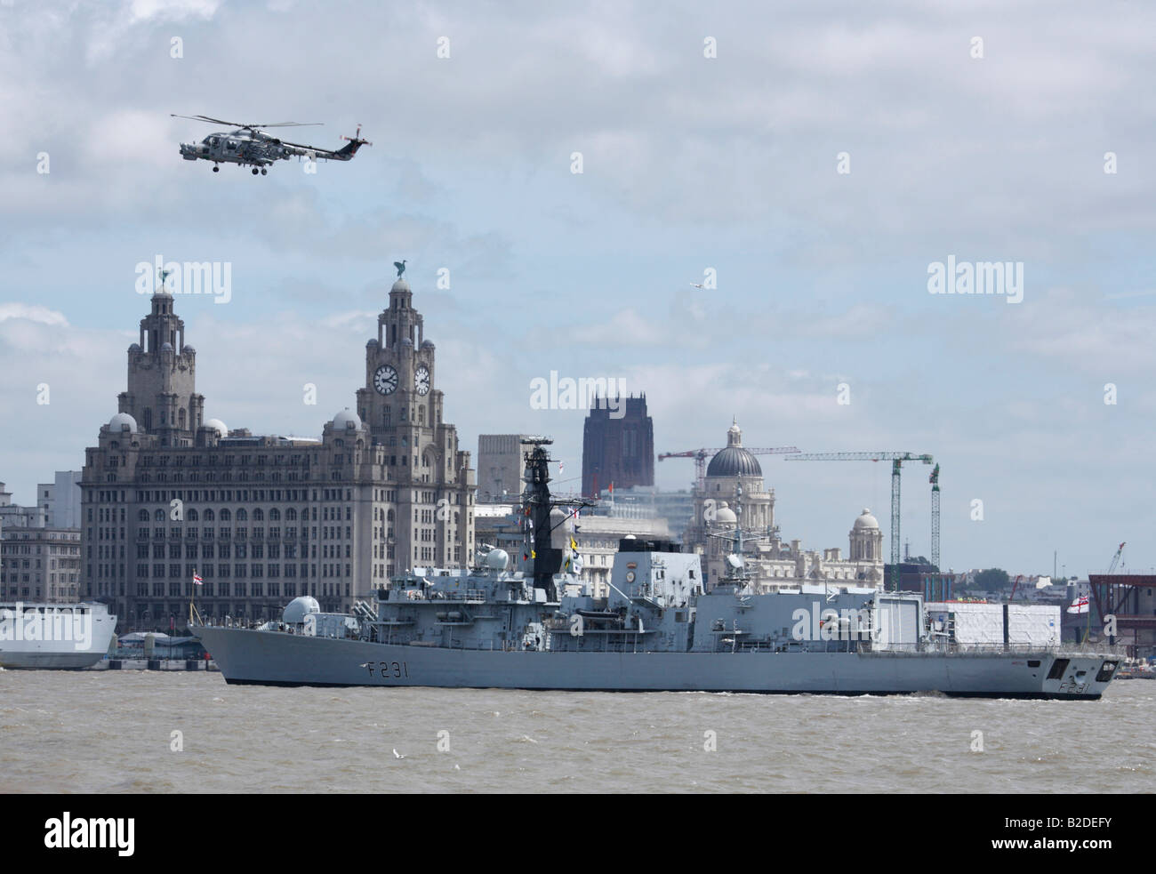 HMS Argyll Typ 23 Fregatte Royal Navy Fluss Mersey Liverpool Stockfoto