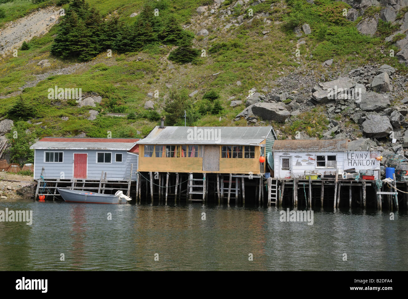 Angeln-Flocken in Quidi Vidi, ein Fischerdorf, das innerhalb der Stadtgrenzen von Neufundland Hauptstadt, St John ist. Stockfoto