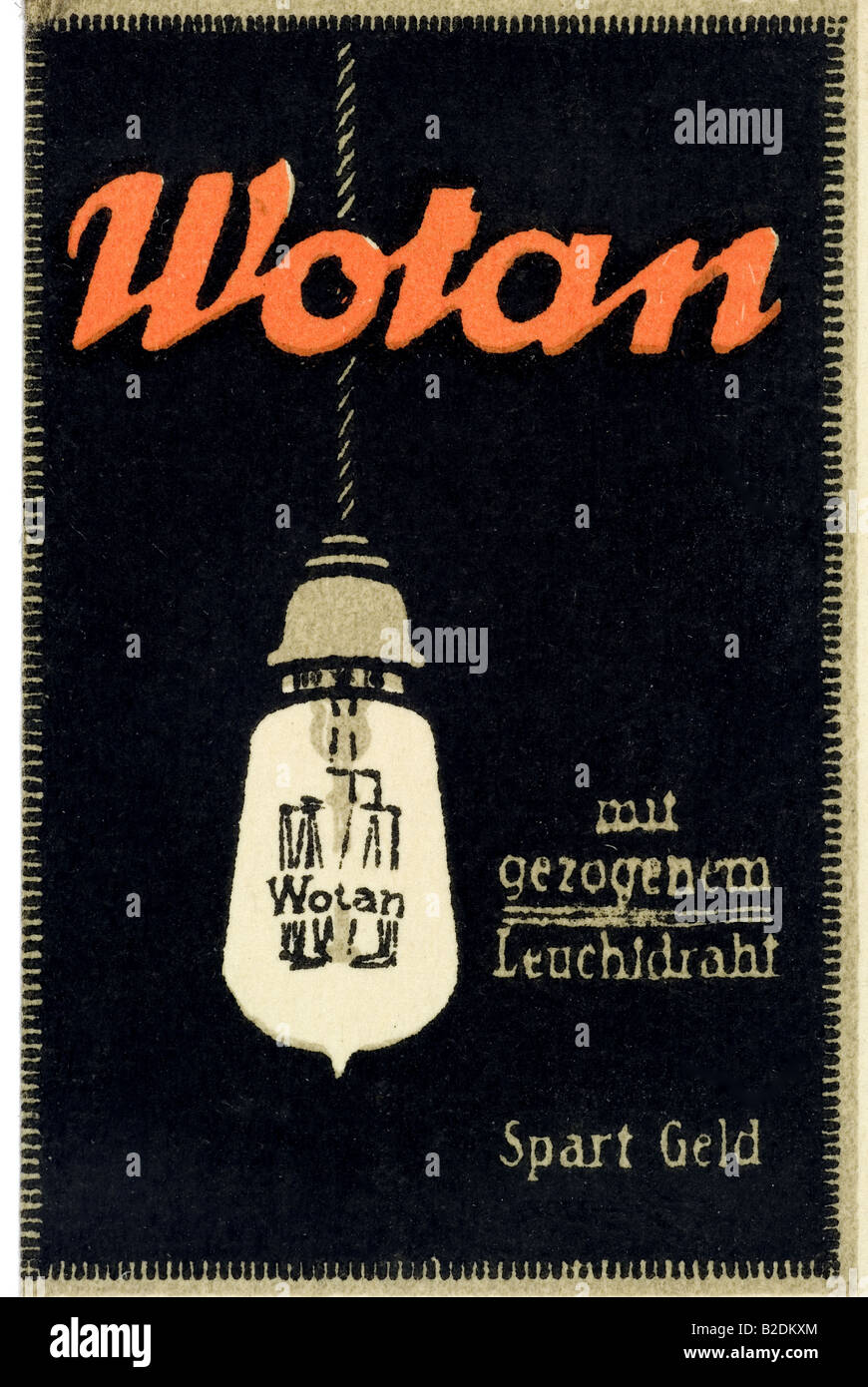 Trading-Stempel Wotan Mit Gezogenem Leuchtdraht Spart Geld Stockfoto