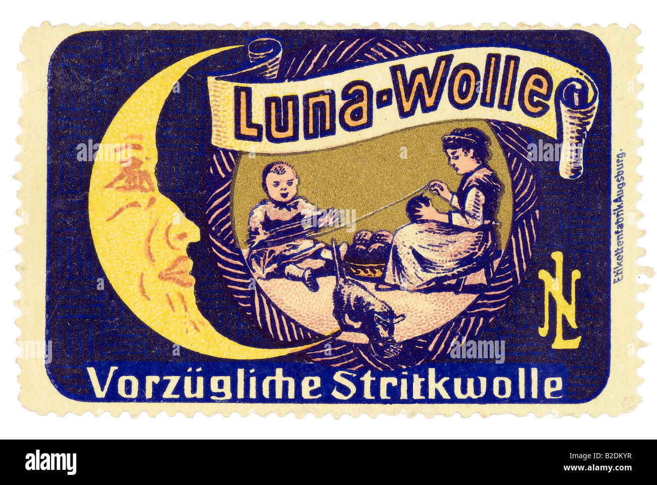 Trading-Stempel Luna Wolle Vorzügliche Strickwolle Stockfoto