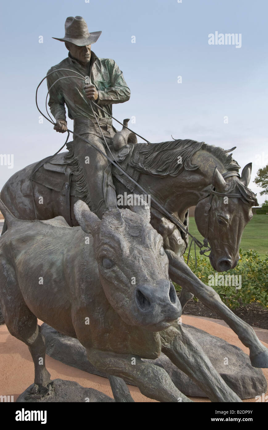 Texas Amarillo American Quarter Horse Hall Of Fame and Museum-Exterieur-Bronze-Skulptur Stockfoto