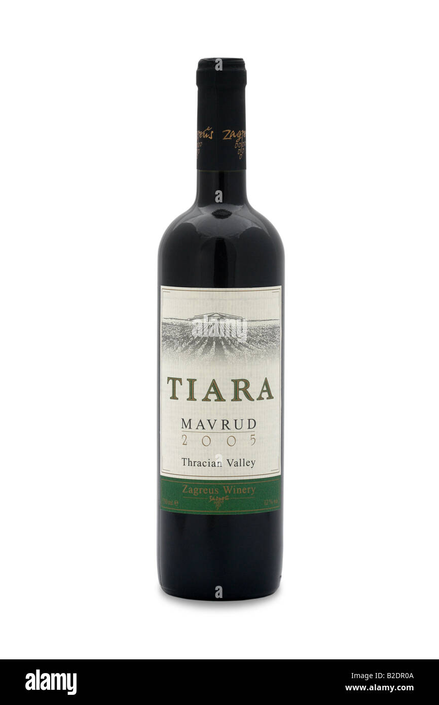 Tiara Mavrud 2005 thrakischen Tal Zagreus Weingut Rot Wein Stockfoto