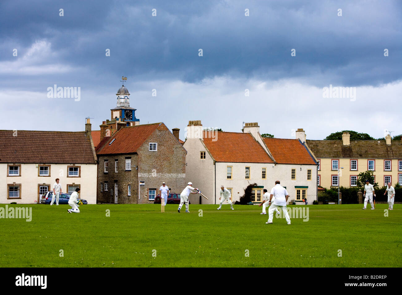 Dorf Cricket Match Scorton am Swale Richmond North Yorkshire Stockfoto