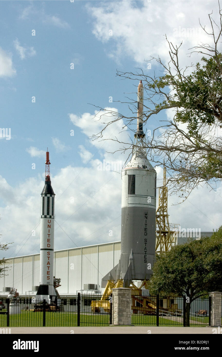 Ausstellung von Weltraumraketen, nationalen Luft-und Raumfahrt Space Administration Houston Texas USA. 73229 Nasa Stockfoto