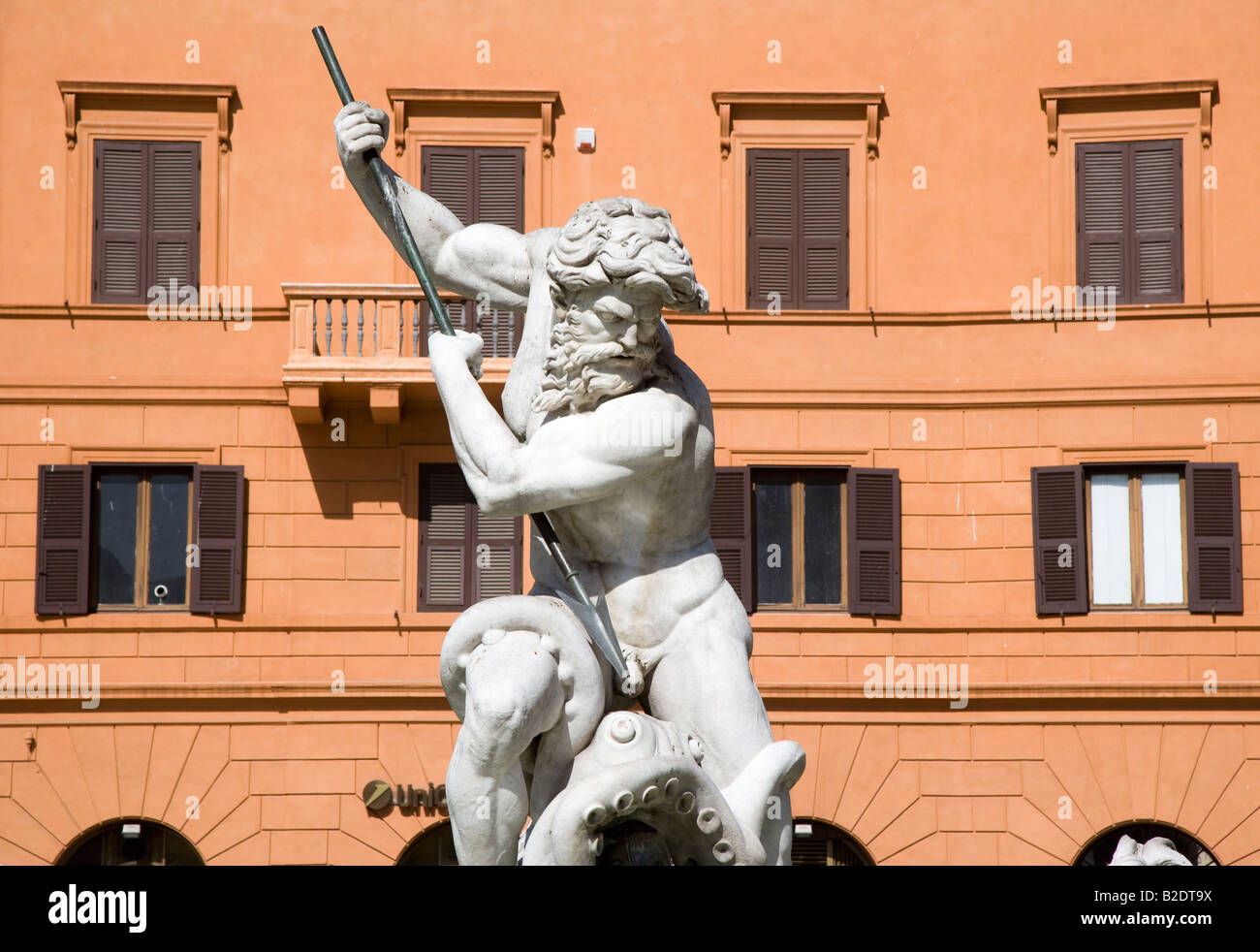 Detail aus dem Brunnen von Neptun Piazza Navona Lazio Rom Stockfoto