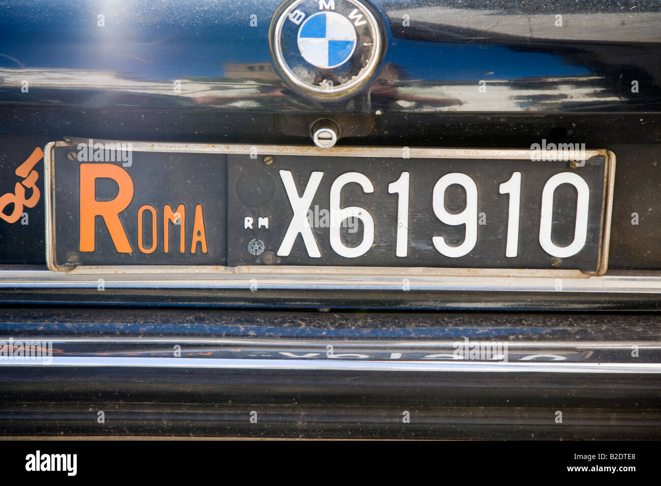 Alten Roma Auto Nummernschild Lazio Rom Italien Stockfoto