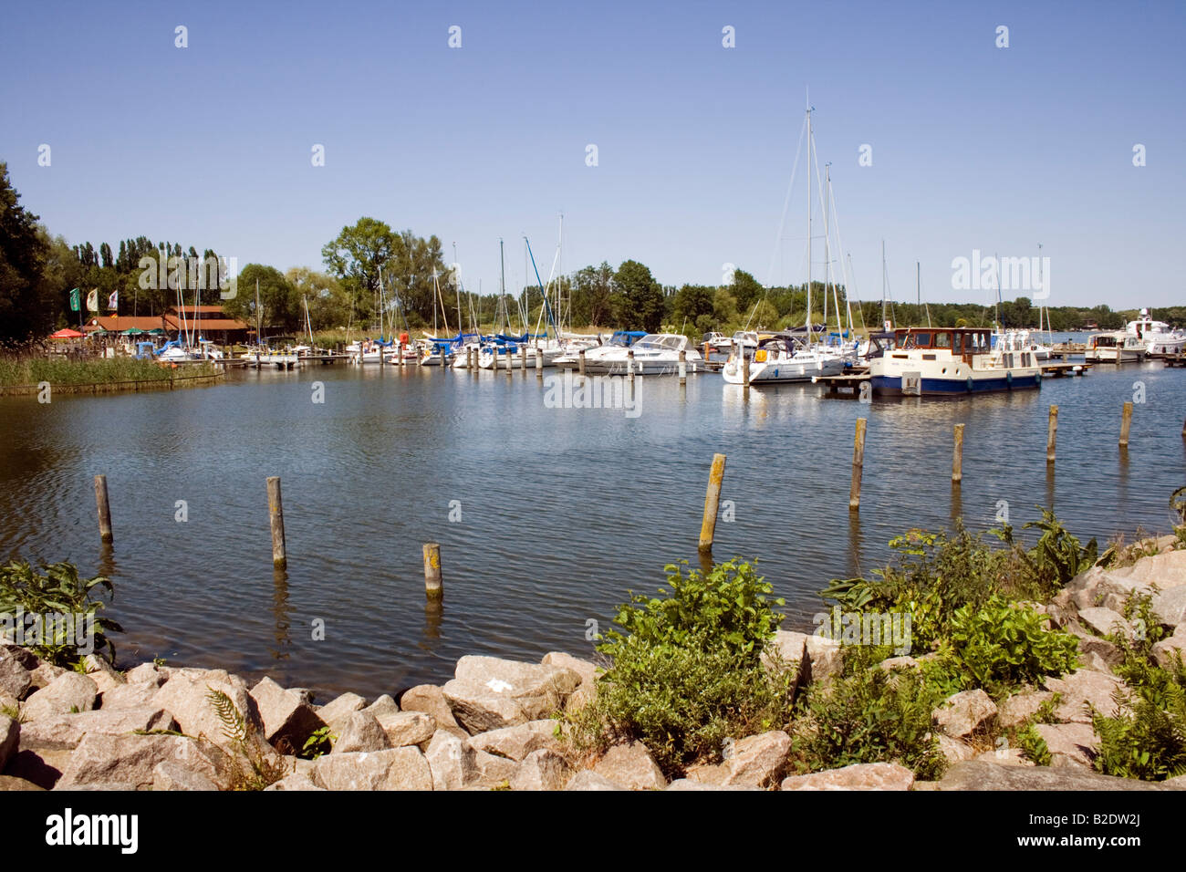 Marina Malchow am See Müritz Stockfoto
