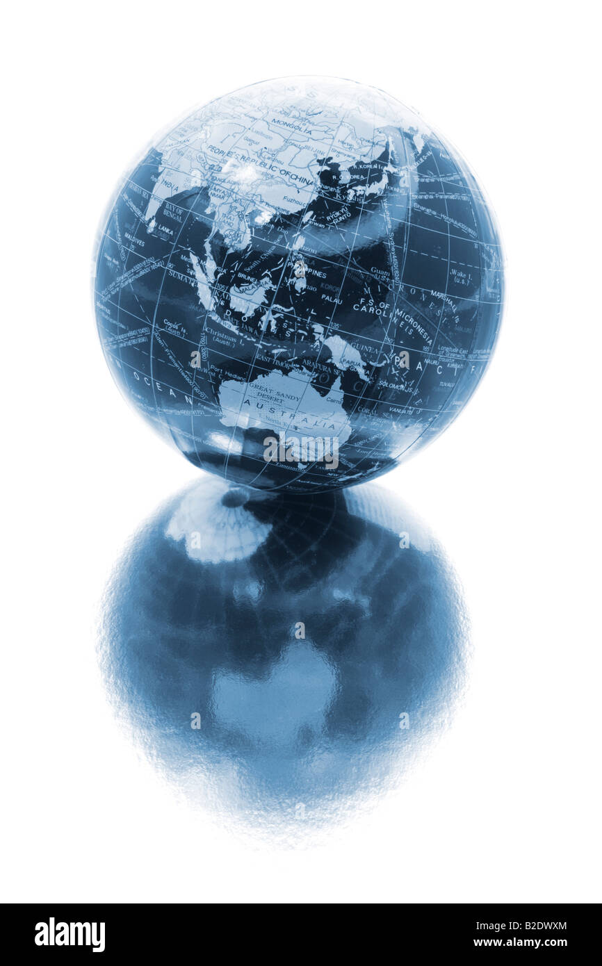 Globus mit Reflexion Stockfoto