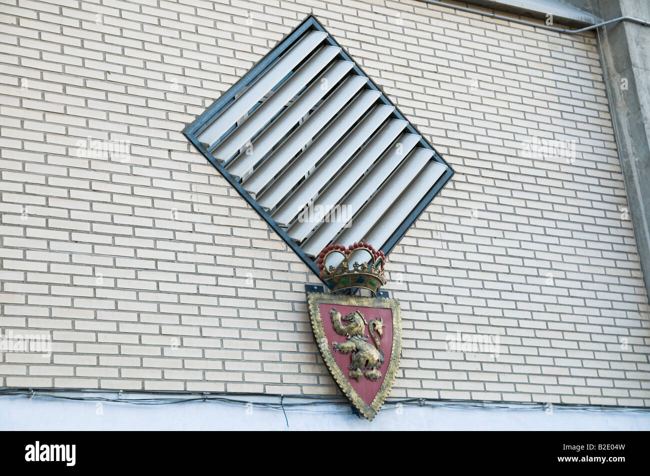 Real Zaragoza Football Club Schild im Romareda Stadion.  Zaragoza Stockfoto