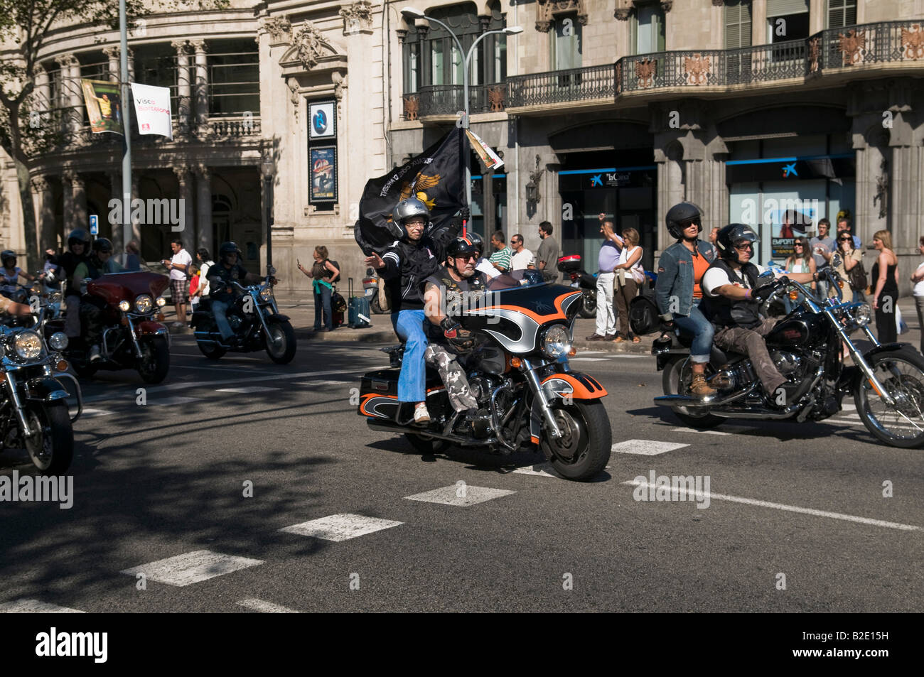 Harley Days 2008, (Harley Davidson Motorrad Besitzer Parade) Barcelona. Stockfoto