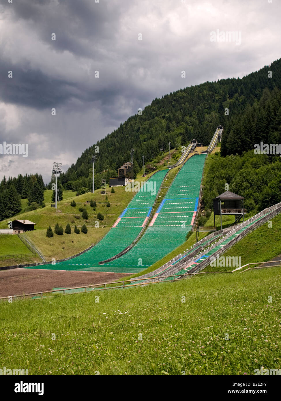 Schanze in Predazzo, Dolomiten, Italien Stockfoto