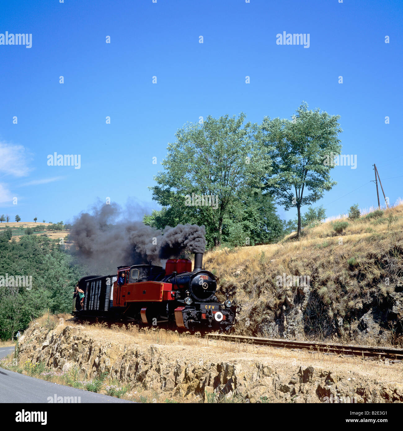 Chemin de fer du Vivarais touristische Dampfeisenbahn, Tournon Lamastre, Ardèche Frankreich Europa Stockfoto