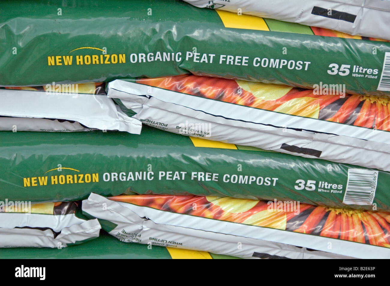 Organische torfokompostom auf Verkauf im Gartencenter 1 frei Stockfoto
