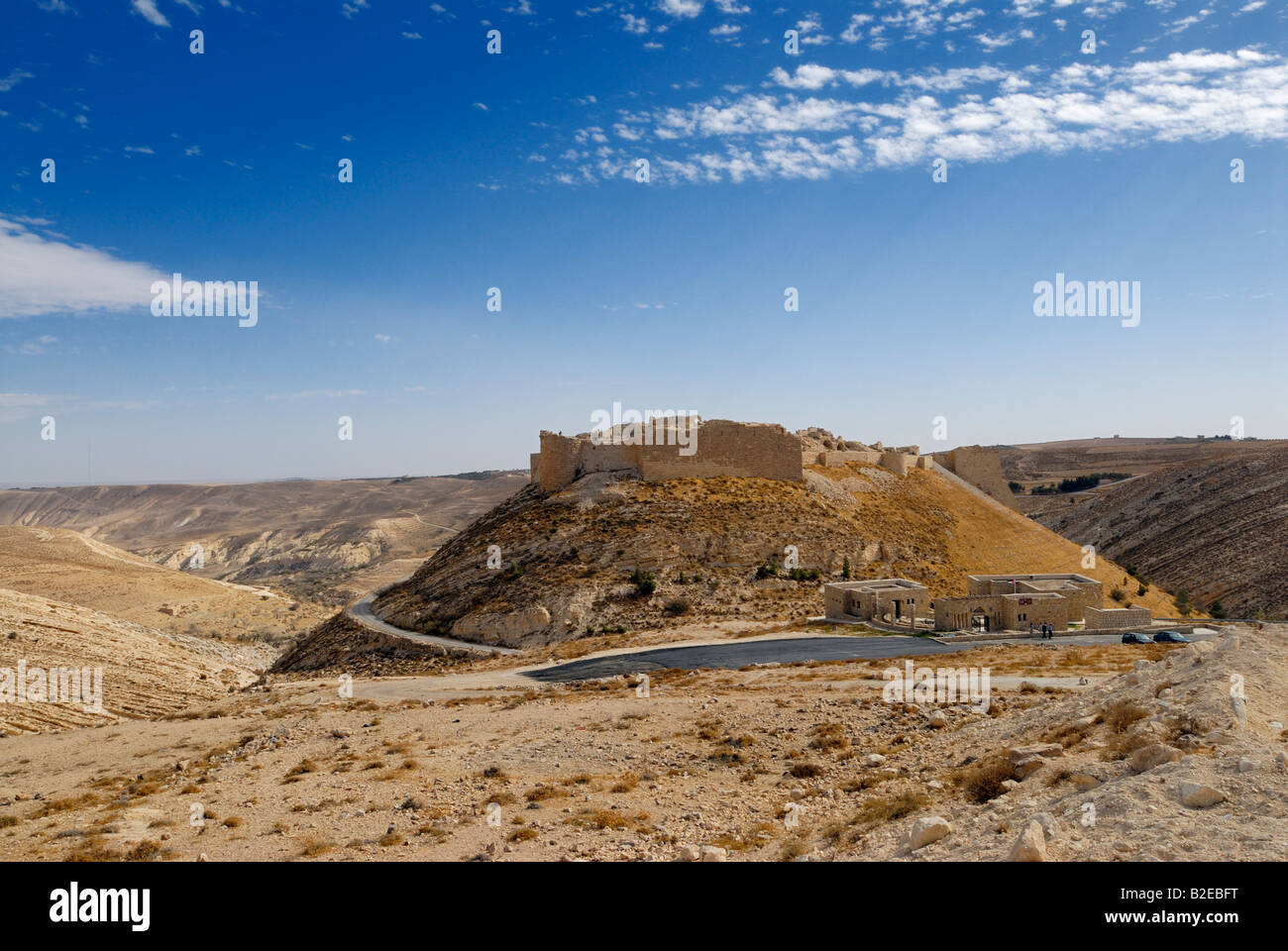 Alte Ruine der Burg am Hügel, Jordanien Stockfoto